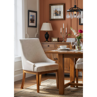 Sunvega Brown Finish Rectangular Dining Table with Thick Acacia Wood Top