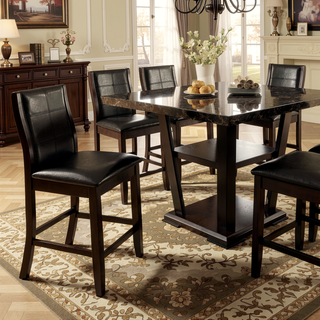 Sunvega Transitional Brown Cherry Espresso Curved Back Leatherette Padded Seat Side Chairs