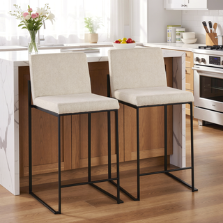 Sunvega Fuji Contemporary High Back Counter Stool with Padded Seat and Backrest