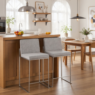 Sunvega Fuji Contemporary High Back Counter Stool with Padded Seat and Backrest