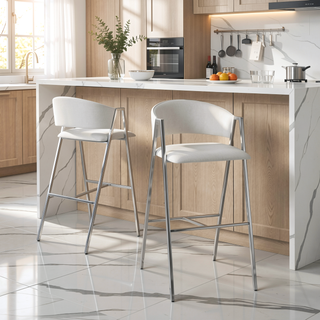 Sunvega Modern 28" Bar Stool Set of 2 with Padded Seat and Backrest