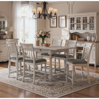 Sunvega Gray Slat Back Barstools in Coastal Oyster Shell Set of 2