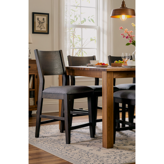 Sunvega Industrial U-Shape Metal Legs Walnut Black Finish Two Tone Design Bench