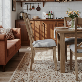 Sunvega Amador Grey Dining Bench with Contemporary Fabric Upholstery and Block Legs