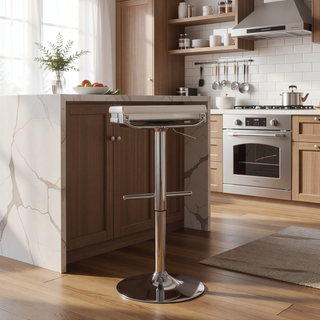 Sunvega Mirage Ale Contemporary Adjustable Swivel Bar Stool with Chrome Base