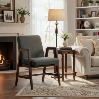 Sunvega Modern Dining Armchair in Soft Velvet with Sculptural Beech Wood Frame