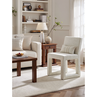 Sunvega Contemporary Dining Table with Engineered Stone Top and Walnut Finish