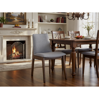 Sunvega Rectangular Walnut Finish Dining Table with Fixed Tabletop for Dining Space