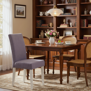 Sunvega Modern Glam Quinara Acrylic Dining Chair Set of 2 with Plush Gray Velvet
