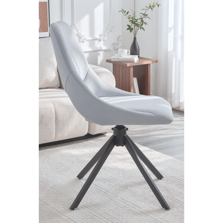 Sunvega Modern PU Leather Swivel Dining Chairs Set of 2 with Auto-Return and High Back