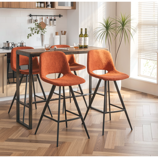 Sunvega Porth Fabric Kitchen Counter Height Stools Set of 2 with Plush Upholstery