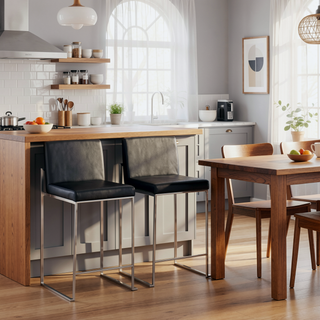Sunvega Fuji Contemporary High Back Counter Stool with Padded Seat and Backrest