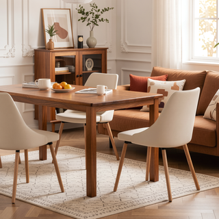 Sunvega Contemporary Faux Leather Upholstered Dining Accent Chair with Tapered Wood Legs