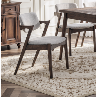 Sunvega Mid-Century Modern Dining Chairs Set of 2 with Plush Fabric Upholstered Cushion