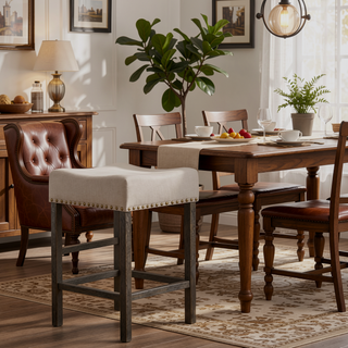 Sunvega Counter Height Dining Table with Storage Shelf in Weathered Gray Finish
