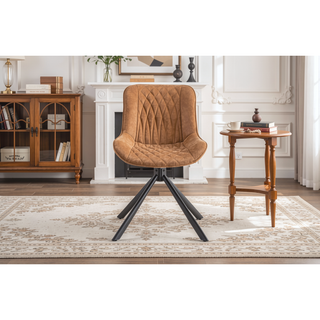 Sunvega Mid-Century Modern Tufted Diamond Pattern Upholstered Swivel Dining Chair