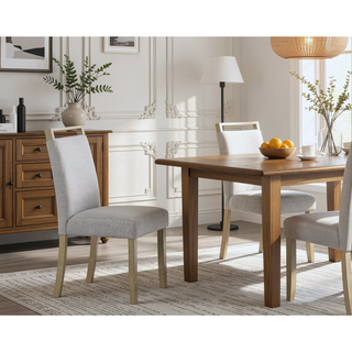 Sunvega Upholstered Dining Bench with Beige Gray Finish and Contemporary Style