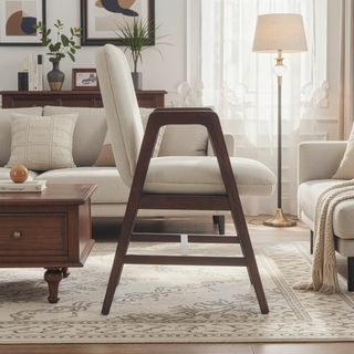 Sunvega Modern Dining Armchair in Soft Velvet with Sculptural Beech Wood Frame