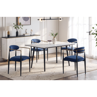 Sunvega Modern Contemporary White Sintered Stone Top Stylish Dining Table