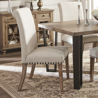 Sunvega Upholstered Parsons Dining Chair with Transitional Motif and Tapered Legs