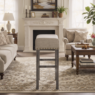 Sunvega Counter Height Dining Table with Storage Shelf in Weathered Gray Finish