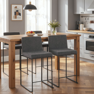 Sunvega Fuji Contemporary High Back Counter Stool with Padded Seat and Backrest