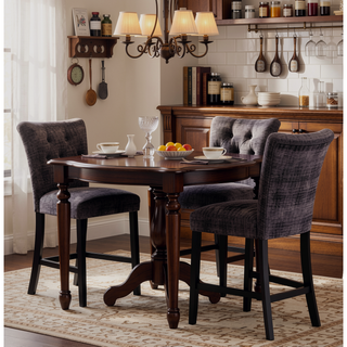Sunvega Dark Gray Velvet Fabric Transitional Style Bar Stools Set Of Two