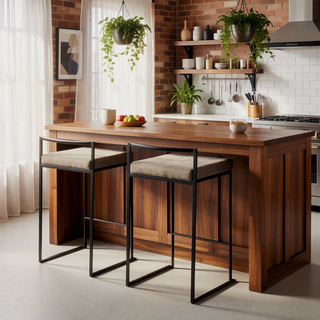 Sunvega Contemporary Stackable Counter Stool with Upholstered Padded Seat and Welded Frame