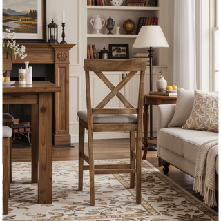 Sunvega Counter Height Dining Table with Storage Shelf in Weathered Gray Finish
