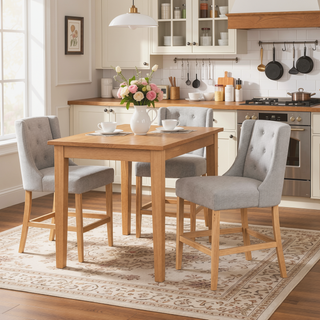 Sunvega Vienna Contemporary Wingback Counter Stools with Button Tufted Backrest and Nailhead Accents