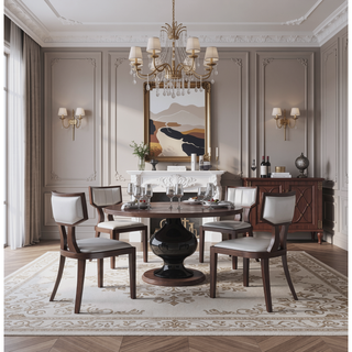 Sunvega Traditional Dining Room Chair Set of 2 in Camel Faux Leather