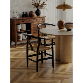 Sunvega Dark Walnut Contemporary Side Chairs with Polyester Upholstered Seat Set of 2