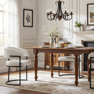 Sunvega Modern Upholstered Leatherette Dining Chair with Backrest for Dining Room