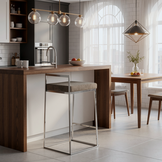 Sunvega Contemporary Stackable Counter Stool with Upholstered Padded Seat and Welded Frame