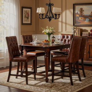 Sunvega Gray Upholstered Transitional Style Barstools Set of 2