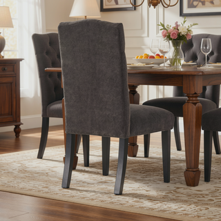Sunvega Upholstered Dining Chairs with Tufted Seat Back and Crown Top