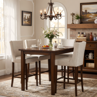 Sunvega Modern Minimalist Bar Stool with Metal Legs and High Density Fabric Seat
