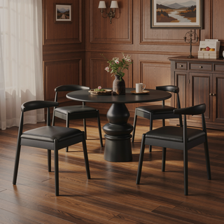 Sunvega Mid-Century Modern Dining Chairs Set of 2 with Solid Oak Frame and Handwoven Seat