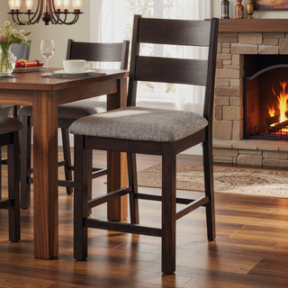 Sunvega Industrial U-Shape Metal Legs Walnut Black Finish Two Tone Design Bench