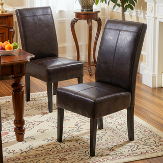 Sunvega Modern Upholstered Dining Chair with T-Stitch Design and Wood Legs