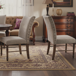Sunvega Antique Natural Oak Dining Chair Set of 2 with Plush Padded Seat