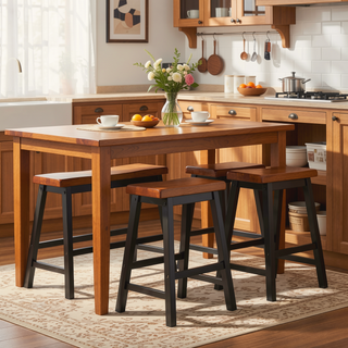 Sunvega 24 Inch Saddle Bench for Indoor Serving Area Kitchen Nook or Home Bar