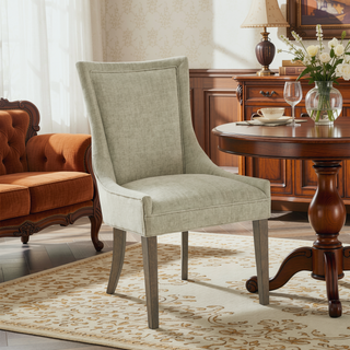 Sunvega Set of 2 Chenille Upholstered Dining Chairs with 300 lbs Capacity