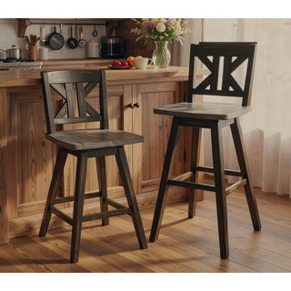 Sunvega Solid Rubberwood Counter Height Dining Table with Distressed Gray Finish