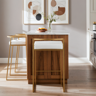 Sunvega Glam Contemporary Stackable Counter Stool with White Velvet Cushion
