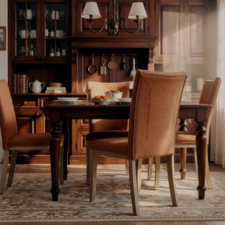 Sunvega Gray Synthetic Leather and Oak Finish Side Chairs with Upholstered Back and Seat