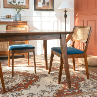 Sunvega Orange Velvet Dining Chair Set of 2 with Armless Design and Solid Wood Frame