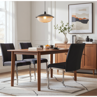 Sunvega Upholstered Bar Stools with L Shape Legs and Metal Footrest Set of 4