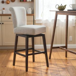 Sunvega Soft Upholstered Swivel Chair with Wooden Legs for Living Room