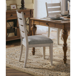 Sunvega Farmhouse Dining Set of 2 Counter Height Chairs with Antique White Finish